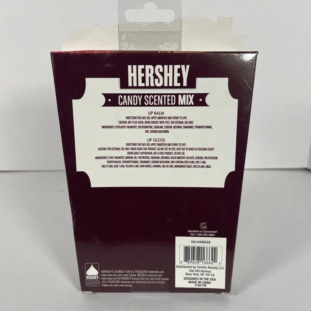 Hershey's Candy Scented Mix Lip Balm & Lip Gloss~ 6 Pack Lip Set ~New